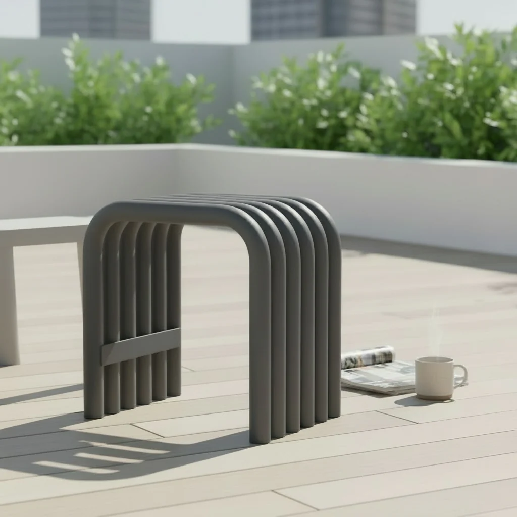 Powder-coated stool